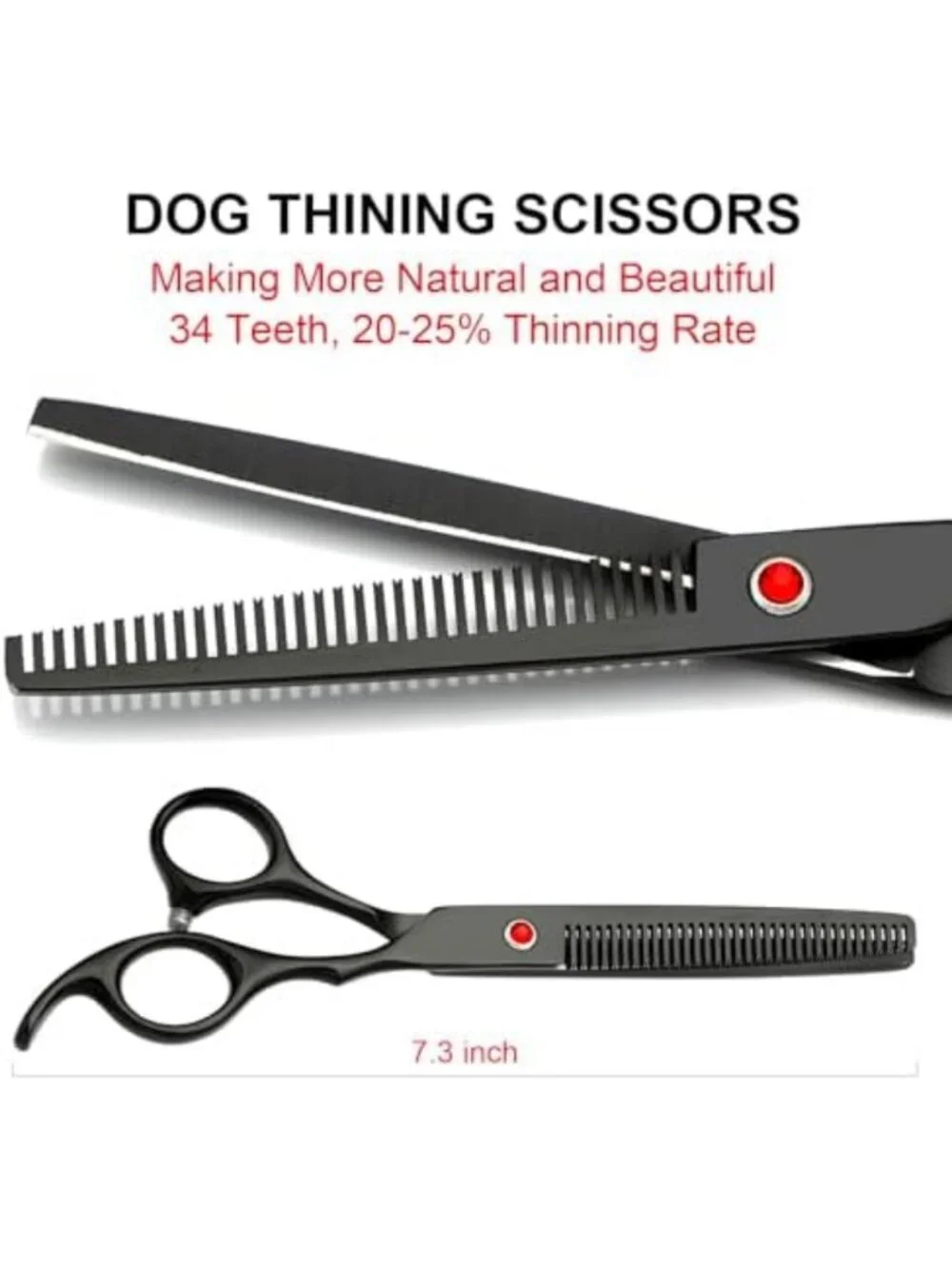 5-Piece Dog Grooming Kit - Sharp Stainless Steel Scissors & Curved Shears for